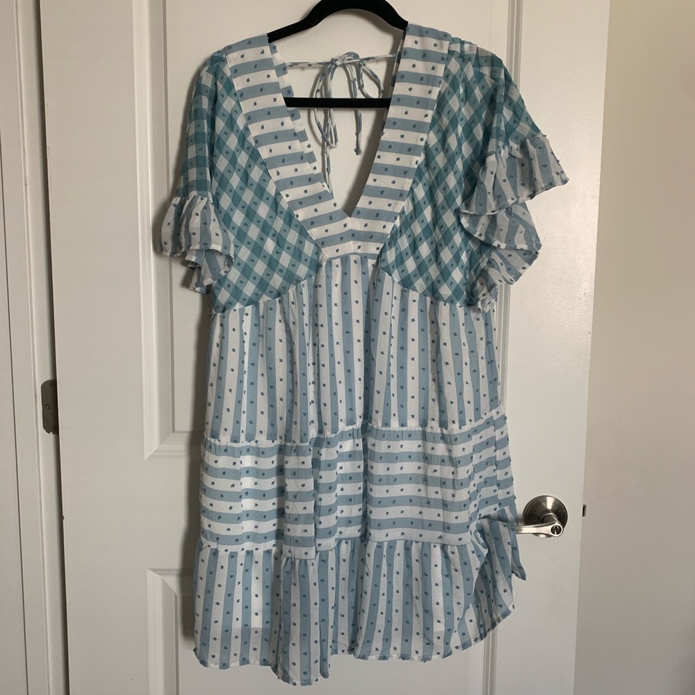 Swiss Dot Gingham Dress
